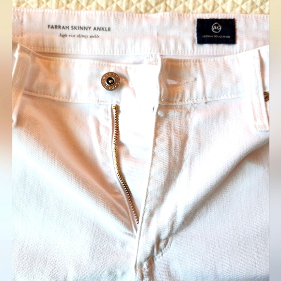 Adriano Goldschmied Farrah Skinny Ankle White Jeans Size 31R - Picture 3 of 6